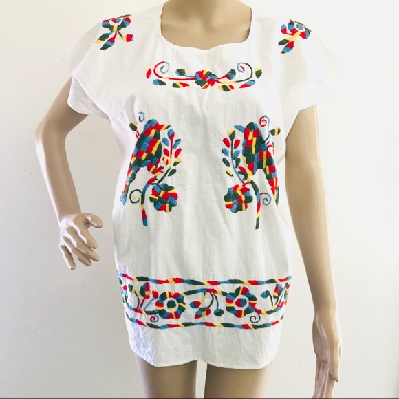 handmade Tops - Handmade embroidered top 2XL Mexico